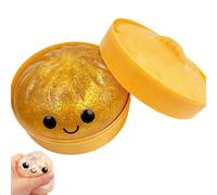zoocco Glitter Dumpling Squishy Toy, Soft Squeeze Stress Relief Fidget Toy, Cute Bao Bun Sensory Squeeze Ball for Relaxation & Focus (Gold)