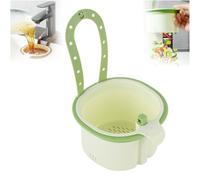 zoocco Hanging Sink Drain Basket for Kitchen, Self-Cleaning Press Dump Food Strainer with Faucet Hanging Hook Easy Cleanup Food Scrap Disposal (1 PCS Green)