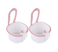 zoocco Hanging Sink Drain Basket for Kitchen, Self-Cleaning Press Dump Food Strainer with Faucet Hanging Hook Easy Cleanup Food Scrap Disposal (2 PCS Pink)