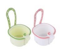 zoocco Hanging Sink Drain Basket for Kitchen, Self-Cleaning Press Dump Food Strainer with Faucet Hanging Hook Easy Cleanup Food Scrap Disposal (Pink + Green)