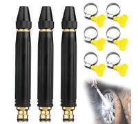zoocco Home High Pressure Car Wash Water, Booster Nozzle with Adjustable Spray, Garden Hose Sprayer for Car Washing, Watering Plants, Patio Cleaning (3 PCS)
