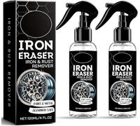 zoocco Iron Eraser Rust Remover Spray - Fast-Acting Rust Killer for Cars, BBQ, Tools & Metal Surfaces, Iron & Stain Remover (2pc)