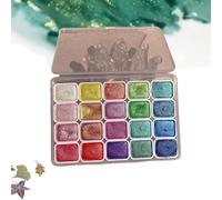 zoocco Kolorful - Powder Mineral Pearl Pigment Art Watercolor, Forestry Shifting Watercolor Painting Set, Glitter Watercolor Paint, 20 Colors Forestry Shifting Watercolor Painting Set (A)