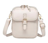 zoocco Leather Crossbody Bags for Women Anti Theft with 10 Card Slots, Adjustable Shoulder Strap for Commuting, Travel (Milk White)
