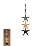 zoocco Lighted Wooden Fish Starfish Wall Decor Coastal Hanging Art (Starfish)