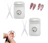 zoocco Magnetic Nail Tool For Gel,2026 New Ring-Shaped Cat Eye Magnet for Nails,Circle Cat Eye Magnet, Beginner Friendly Nail Tool Creating Wide Eyes Effect (2pc)