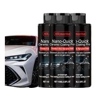 zoocco Nano Quick Ceramic Coating Pro - 3.38 Fl Oz Car Coating Spray for Auto Paint Glass, Quick Shine Finish & Long-Lasting Luster Detailing (3 Pcs)