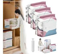zoocco No Pump Vacuum Storage Bags for Travel & Home Organization, Compress Clothes Fast and Save Space (40 * 60 * 32CM,3 PCS)