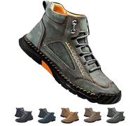 zoocco Olveros Boots, Cryonessa Men's Comfortable Handmade Leather Boots - Waterproof, Arch Support, Pressure Relief, Spacious Toe Box for Outdoor Adventures (Green,43)