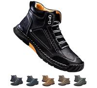 zoocco Olveros Boots, Cryonessa Men's Comfortable Handmade Leather Boots - Waterproof, Arch Support, Pressure Relief, Spacious Toe Box for Outdoor Adventures (Black,40)