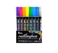zoocco Outline Markers Glitter Pens, 60 Colors Shimmer Metallic Outline Markers, Teen Girl Gifts Trendy Stuff, Cute Glitter Marker for Crafts, DIY Cards, Drawing & School Supplies (8 color)