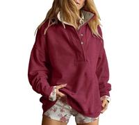 zoocco Oversized Sweatshirt for Women, Womens Sweatshirt Oversized Fall Fashion for Casual Daily Wear (Wine Red,TTG)