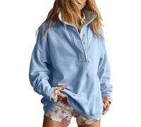 zoocco Oversized Sweatshirt for Women, Womens Sweatshirt Oversized Fall Fashion for Casual Daily Wear (Sky Blue,S)
