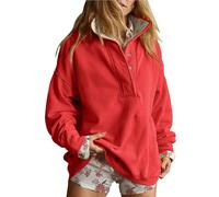zoocco Oversized Sweatshirt for Women, Womens Sweatshirt Oversized Fall Fashion for Casual Daily Wear (Red,TG)