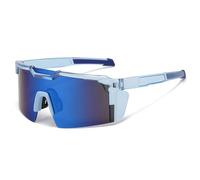 zoocco Photochromic Safety Glasses UV400 Polarized Light-Adjusting Sunglasses, Impact-Resistant Outdoor Safety Eyewear for Men & Women for Cycling, Driving & Work (Blue)