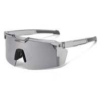 zoocco Photochromic Safety Glasses UV400 Polarized Light-Adjusting Sunglasses, Impact-Resistant Outdoor Safety Eyewear for Men & Women for Cycling, Driving & Work (Silver)