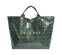 zoocco Plaid Tote Bag - Christmas Tote Bags with Top Handle, Shopping Work Handbag Gift for Shopping (Green)
