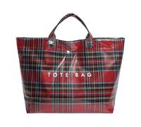 zoocco Plaid Tote Bag - Christmas Tote Bags with Top Handle, Shopping Work Handbag Gift for Shopping (Red)