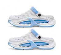 zoocco Platform Clogs for Men and Women, 5 cm High-Rebound EVA (White/Blue,40)