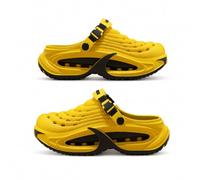 zoocco Platform Clogs for Men and Women, 5 cm High-Rebound EVA (Yellow/Black,46)