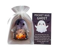 zoocco Pocket Hug Ghost with Encouragement Card, Cute Mini Pocket Ghost Hug for Emotional Support, Inspirational Keepsake Gift for Friends & Family (3PCS Purple Ghost)