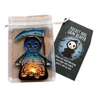 zoocco Pocket Hug Ghost with Encouragement Card, Cute Mini Pocket Ghost Hug for Emotional Support, Inspirational Keepsake Gift for Friends & Family (3PCS Grim Reaper)