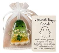 zoocco Pocket Hug Ghost with Encouragement Card, Cute Mini Pocket Ghost Hug for Emotional Support, Inspirational Keepsake Gift for Friends & Family (3PCS Green Ghost)