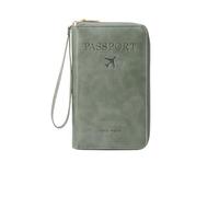 zoocco Portefeuille Passeport, RFID Passport Wallet with Card Slots, Multi-Functional Passport Holder for Family, Business People, Travel Enthusiasts, Elderly Travelers (Green)