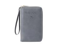 zoocco Portefeuille Passeport, RFID Passport Wallet with Card Slots, Multi-Functional Passport Holder for Family, Business People, Travel Enthusiasts, Elderly Travelers (Gray)