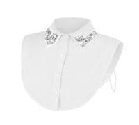 zoocco Red Christmas Plaid Rhinestone Detachable Collar, Sparkling Rhinestone Collar, Stylish Detachable for Holiday Parties (FF)