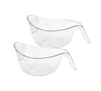 zoocco Rice Strainer with Handle, Easy Rinsing & Draining Tool for Daily Cooking, Rice Washing Bowl and Strainer for Home Kitchens (2 PCS White)
