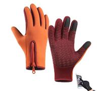 zoocco Sakesfor Ultimate Waterproof & Windproof Thermal Non-Slip Gloves, Thin Silicone Touchscreen Winter Mittens, Stay Warm & Dry with Sakesfor (Orange,Medium)