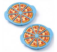 zoocco Silicone Scone Pan 8-Cavity Triangle Cake Mold, Pizza Slice Baking Pan with Non-Slip Handles, Nonstick Food Grade Silicone Molds for Cornbread Brownies Muffins Cake, 12.6 Inch (Blue)