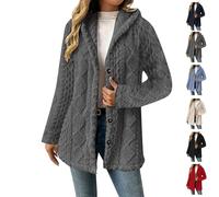 zoocco Soft Fuzzy Fleece Jacket Women, Warm Button Down Teddy Fleece Jacket Women for Fall Casual Layering (Gray,S)