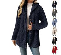 zoocco Soft Fuzzy Fleece Jacket Women, Warm Button Down Teddy Fleece Jacket Women for Fall Casual Layering (Navy,TTG)