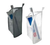 zoocco Standing Toiletry Bag, Portable Clear Hanging Toiletry Bag for Travel, Compact Makeup Bags Organiser (Black+White)