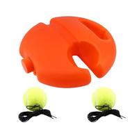 zoocco Tennis Trainer Rebound Ball Set with Weighted Base, Solo Practice Reaction Kit, Tennis Self Training Tool for Beginners & Adults (Orange Base with 2 Balls)
