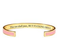 zoocco This Too Shall Pass Bracelet Stainless Steel Cuff Inspirational Jewelry (A)