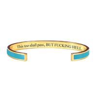 zoocco This Too Shall Pass Bracelet Stainless Steel Cuff Inspirational Jewelry (D)
