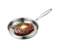 zoocco Titanium Frying Pan, Uncoated Hammered Naturally Non-Stick Skillet, PFAS-Free 1000°F Oven Safe Cookware, Induction & All Stovetop Compatible for Searing Steak Eggs (10.23 IN No Lid)