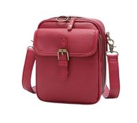 zoocco Urvashi Crossbody Leather Bag, Anti Theft Crossbody Bag Women with 10 Card Slots, RFID Crossover Purse for Shopping,Travel (Burgundy)