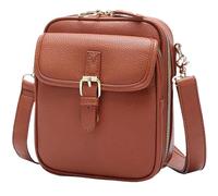 zoocco Urvashi Crossbody Leather Bag with RFID Protection, Crossbody Leather Bag Vintage Style for Women Travel, Work, Daily Use (Light Brown)