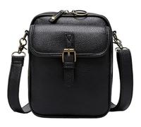zoocco Urvashi Crossbody Leather Bag with RFID Protection, Crossbody Leather Bag Vintage Style for Women Travel, Work, Daily Use (Black)