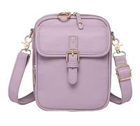 zoocco Urvashi Crossbody Leather Bag with RFID Protection, Crossbody Leather Bag Vintage Style for Women Travel, Work, Daily Use (Light Purple)