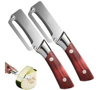 zoocco Vegetable Peeler Fruit Peeler - Stainless Steel Heavy Duty Kitchen Peeler with Ergonomic Wide Handle, Comfortable Grip for Thick Melon Hard Rind Sugarcane (2 Pcs)