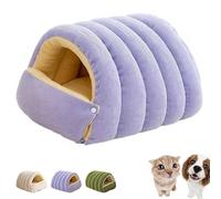 zoocco Warm Cozy Monster Cat Bed, Soft Tent Style Cozy Monsters Dog Bed, Removable Cushions & Machine Washable Cover for Cats Small Dogs to Feel Loved (Purple,Large)