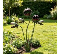 zoocco Whimsical Metal Carnivorous Plant Garden Stake, 25 inch Venus Flytrap Yard Art, Decor for Garden Patio Flower Beds Planters (2 PCS)