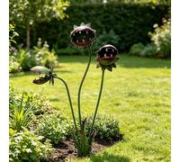 zoocco Whimsical Metal Carnivorous Plant Garden Stake, 25 inch Venus Flytrap Yard Art, Decor for Garden Patio Flower Beds Planters (1 PCS)