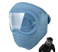 zoocco Winter Warm Fleece Windproof High-Definition Goggles, Full Face Winter Mask for Men Extreme Cold Weather Protection (Blue)