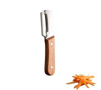 zoocco Wooden Handle Peeler, Stainless Steel Peeler Zero Snag Wooden Kitchen Tool for Vegetable, Potato, Fruit, Sugar Cane, Pineapple, Pumpkin (1 PCS)